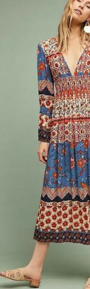 Anthropologie RAGA Bohemian style Vneck dress
